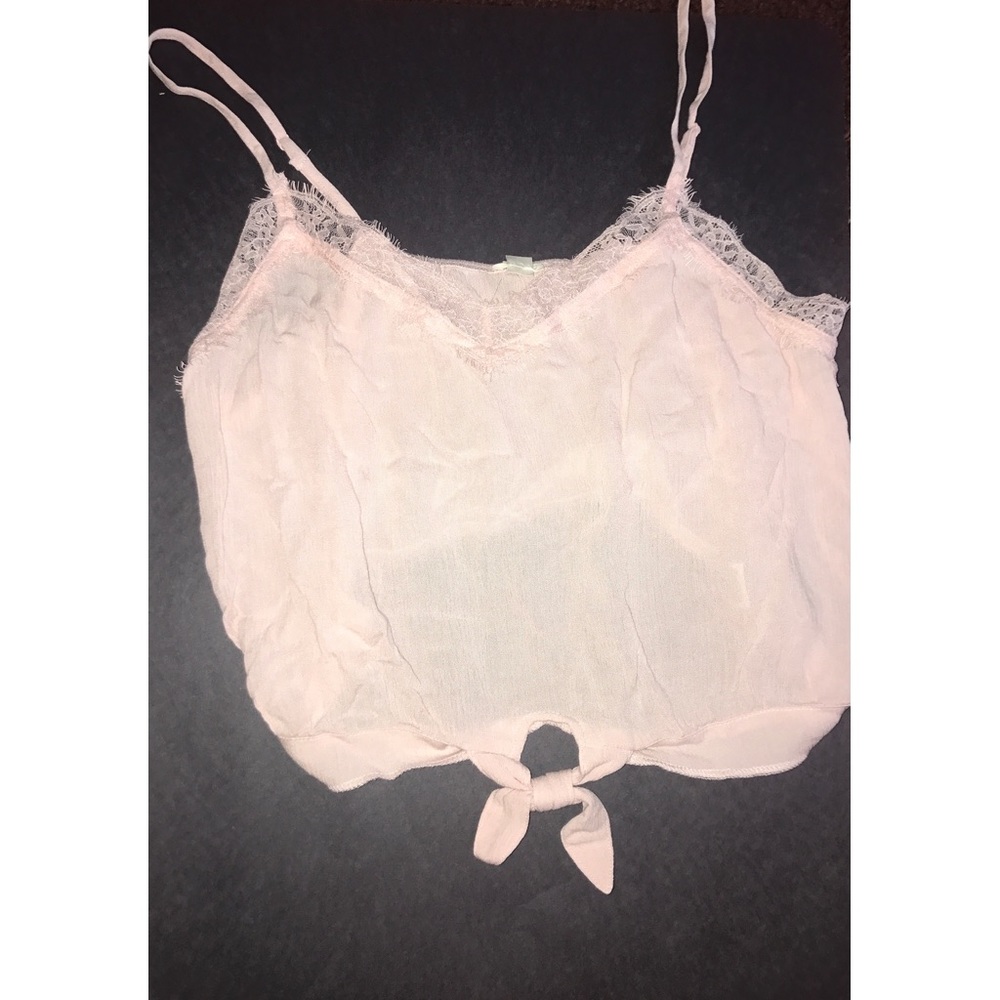 light pink garage crop top